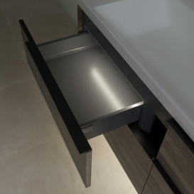 Тумба под раковину Villeroy & Boch Subway 3.0 127,2х57,6 см ДСП/алюминий дуб каменный/черный вулкан C602L1RK