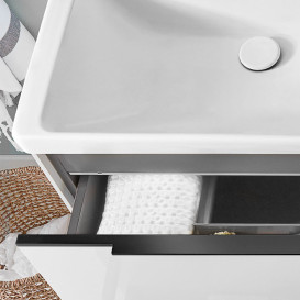 Тумба под раковину Villeroy & Boch Subway 3.0 127,2х57,6 см ДСП/алюминий белый бриллиант/черный вулкан C602L1VE