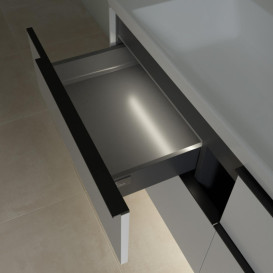 Тумба под раковину Villeroy & Boch Subway 3.0 127,2х57,6 см ДСП/алюминий чистый белый/черный вулкан C602L1VF