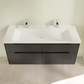 Тумба под раковину Villeroy & Boch Subway 3.0 127,2х57,6 см ДСП/алюминий черный вулкан/черный вулкан C602L1VL