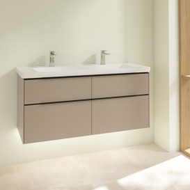 Тумба под раковину Villeroy & Boch Subway 3.0 127,2х57,6 см ДСП/алюминий тауп/черный вулкан C602L1VM