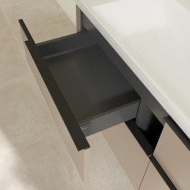 Тумба под раковину Villeroy & Boch Subway 3.0 127,2х57,6 см ДСП/алюминий тауп/черный вулкан C602L1VM