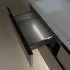 Тумба под раковину Villeroy & Boch Subway 3.0 127,2х57,6 см ДСП/алюминий тауп/черный вулкан C602L1VM