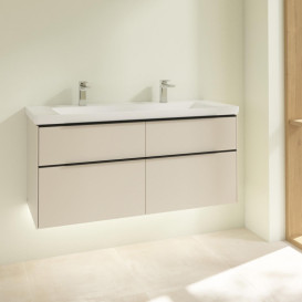 Тумба под раковину Villeroy & Boch Subway 3.0 127,2х57,6 см ДСП/алюминий серый кашемир/черный вулкан C602L1VN