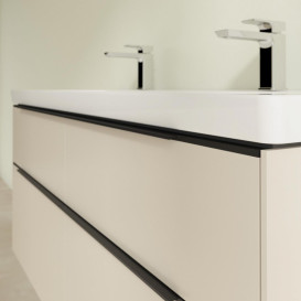 Тумба под раковину Villeroy & Boch Subway 3.0 127,2х57,6 см ДСП/алюминий серый кашемир/черный вулкан C602L1VN