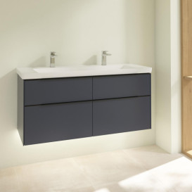 Тумба під раковину Villeroy & Boch Subway 3.0 127,2х57,6 см ДСП/алюміній морський синій/чорний вулкан C602L1VQ