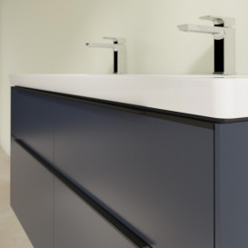 Тумба під раковину Villeroy & Boch Subway 3.0 127,2х57,6 см ДСП/алюміній морський синій/чорний вулкан C602L1VQ