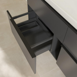Тумба под раковину Villeroy & Boch Subway 3.0 127,2х57,6 см ДСП/алюминий графит/черный вулкан C602L1VR