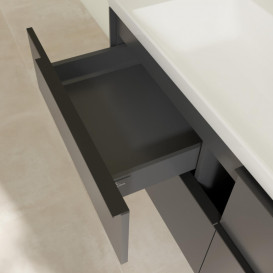 Тумба под раковину Villeroy & Boch Subway 3.0 127,2х57,6 см ДСП/алюминий графит/черный вулкан C602L1VR