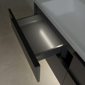 Тумба под раковину Villeroy & Boch Subway 3.0 127,2х57,6 см ДСП/алюминий графит/черный вулкан C602L1VR