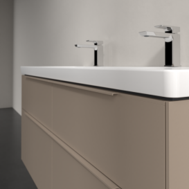 Тумба під раковину Villeroy & Boch Subway 3.0 127,2х57,6 см ДСП/алюміній тауп/монохром  C602L2VM