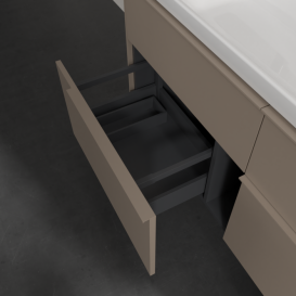 Тумба під раковину Villeroy & Boch Subway 3.0 127,2х57,6 см ДСП/алюміній тауп/монохром  C602L2VM