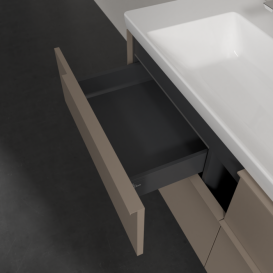 Тумба під раковину Villeroy & Boch Subway 3.0 127,2х57,6 см ДСП/алюміній тауп/монохром  C602L2VM