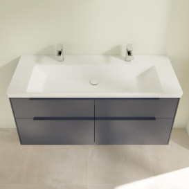 Тумба под раковину Villeroy & Boch Subway 3.0 127,2х57,6 см ДСП/алюминий морской синий/монохром C602L2VQ