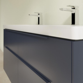 Тумба под раковину Villeroy & Boch Subway 3.0 127,2х57,6 см ДСП/алюминий морской синий/монохром C602L2VQ