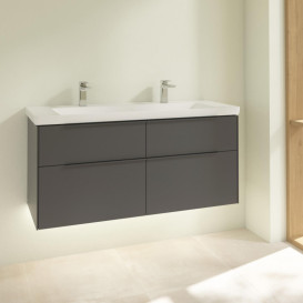 Тумба под раковину Villeroy & Boch Subway 3.0 127,2х57,6 см ДСП/алюминий графит/монохром C602L2VR