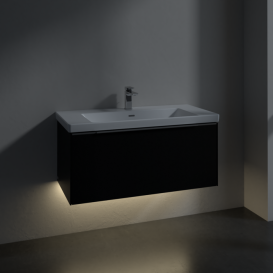 Тумба під раковину Villeroy & Boch Subway 3.0 97,3х42,9 см ДСП/алюміній чорний вулкан C569L0VL