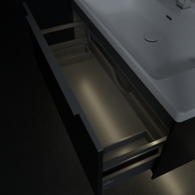 Тумба під раковину Villeroy & Boch Subway 3.0 97,3х42,9 см ДСП/алюміній чорний вулкан C569L0VL