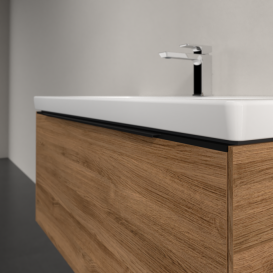 Тумба под раковину Villeroy & Boch Subway 3.0 97,3х42,9 см ДСП/алюминий дуб канзас/черный вулкан C569L1RH