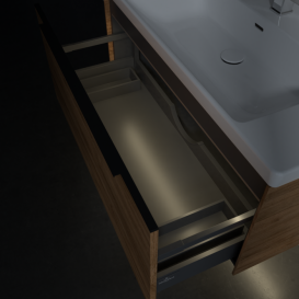 Тумба под раковину Villeroy & Boch Subway 3.0 97,3х42,9 см ДСП/алюминий дуб канзас/черный вулкан C569L1RH