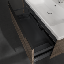 Тумба під раковину Villeroy & Boch Subway 3.0 97,3х42,9 см ДСП/алюміній дуб кам'яний/чорний вулкан C569L1RK