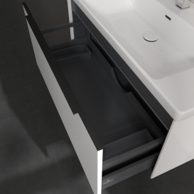 Тумба под раковину Villeroy & Boch Subway 3.0 97,3х42,9 см ДСП/алюминий белый бриллиант/черный вулкан C569L1VE