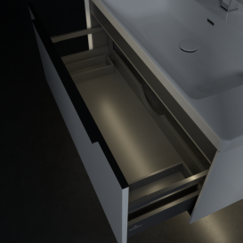 Тумба под раковину Villeroy & Boch Subway 3.0 97,3х42,9 см ДСП/алюминий белый бриллиант/черный вулкан C569L1VE