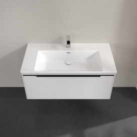 Тумба под раковину Villeroy & Boch Subway 3.0 97,3х42,9 см ДСП/алюминий чистый белый/черный вулкан C569L1VF