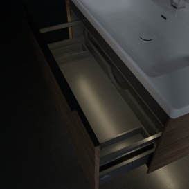 Тумба под раковину Villeroy & Boch Subway 3.0 97,3х42,9 см ДСП/алюминий дуб аризона/черный вулкан C569L1VH