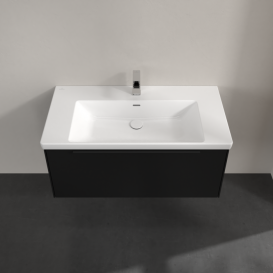 Тумба под раковину Villeroy & Boch Subway 3.0 97,3х42,9 см ДСП/алюминий черный вулкан/черный вулкан C569L1VL