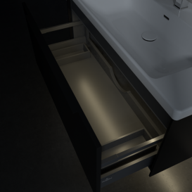 Тумба под раковину Villeroy & Boch Subway 3.0 97,3х42,9 см ДСП/алюминий черный вулкан/черный вулкан C569L1VL