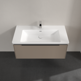 Тумба под раковину Villeroy & Boch Subway 3.0 97,3х42,9 см ДСП/алюминий тауп/черный вулкан C569L1VM