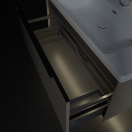 Тумба под раковину Villeroy & Boch Subway 3.0 97,3х42,9 см ДСП/алюминий тауп/черный вулкан C569L1VM