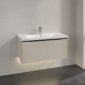 Тумба под раковину Villeroy & Boch Subway 3.0 97,3х42,9 см ДСП/алюминий серый кашемир/черный вулкан C569L1VN