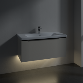 Тумба под раковину Villeroy & Boch Subway 3.0 97,3х42,9 см ДСП/алюминий серый кашемир/черный вулкан C569L1VN