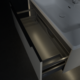 Тумба под раковину Villeroy & Boch Subway 3.0 97,3х42,9 см ДСП/алюминий серый кашемир/черный вулкан C569L1VN