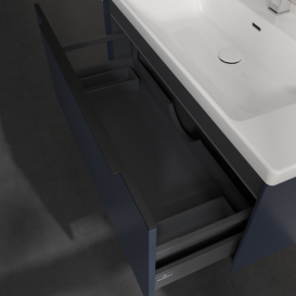 Тумба под раковину Villeroy & Boch Subway 3.0 97,3х42,9 см ДСП/алюминий морской синий/черный вулкан C569L1VQ