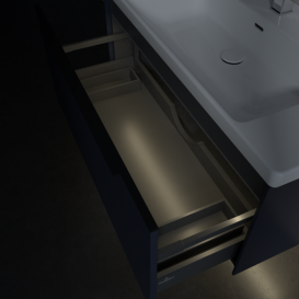 Тумба под раковину Villeroy & Boch Subway 3.0 97,3х42,9 см ДСП/алюминий морской синий/черный вулкан C569L1VQ