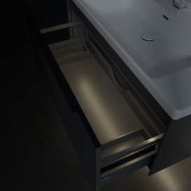 Тумба под раковину Villeroy & Boch Subway 3.0 97,3х42,9 см ДСП/алюминий графит/черный вулкан C569L1VR