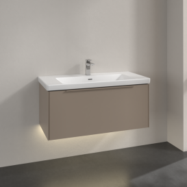 Тумба под раковину Villeroy & Boch Subway 3.0 97,3х42,9 см ДСП/алюминий тауп/монохром C569L2VM