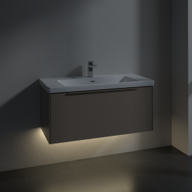 Тумба под раковину Villeroy & Boch Subway 3.0 97,3х42,9 см ДСП/алюминий тауп/монохром C569L2VM