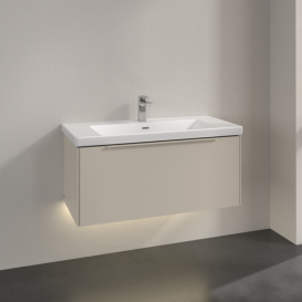 Тумба под раковину Villeroy & Boch Subway 3.0 97,3х42,9 см ДСП/алюминий серый кашемир/монохром C569L2VN