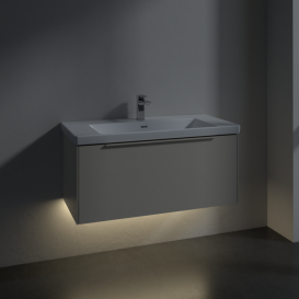 Тумба под раковину Villeroy & Boch Subway 3.0 97,3х42,9 см ДСП/алюминий серый кашемир/монохром C569L2VN