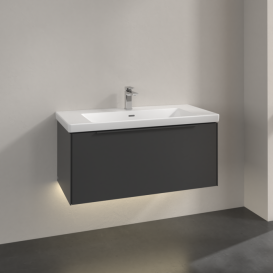 Тумба под раковину Villeroy & Boch Subway 3.0 97,3х42,9 см ДСП/алюминий графит/монохром C569L2VR