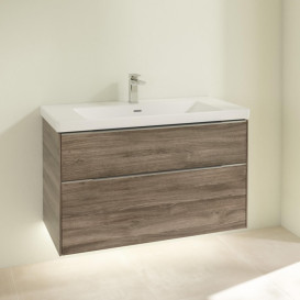 Тумба под раковину Villeroy & Boch Subway 3.0 97,3х57,6 см ДСП/алюминий дуб каменный C570L0RK