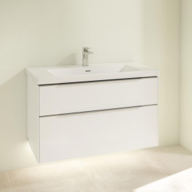 Тумба під раковину Villeroy & Boch Subway 3.0 97,3х57,6 см ДСП/алюміній білий діамант C570L0VE