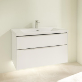 Тумба под раковину Villeroy & Boch Subway 3.0 97,3х57,6 см ДСП/алюминий чистый белый C570L0VF