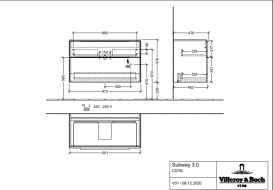 Тумба під раковину Villeroy & Boch Subway 3.0 97,3 х57,6 см ДСП/алюміній чорний вулкан C570L0VL