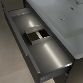 Тумба під раковину Villeroy & Boch Subway 3.0 97,3 х57,6 см ДСП/алюміній чорний вулкан C570L0VL