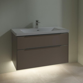 Тумба под раковину Villeroy & Boch Subway 3.0 97,3х57,6 см ДСП/алюминий тауп C570L0VM